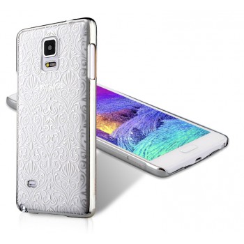 Пластиковый матовый дизайнерский чехол с объемно-рельефным принтом для Samsung Galaxy Note 4