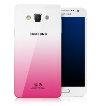 Силиконовый матовый полупрозрачный чехол градиентный для Samsung Galaxy A8 Красный