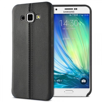 Силиконовый матовый непрозрачный чехол текстура Кожаный шов для Samsung Galaxy A8