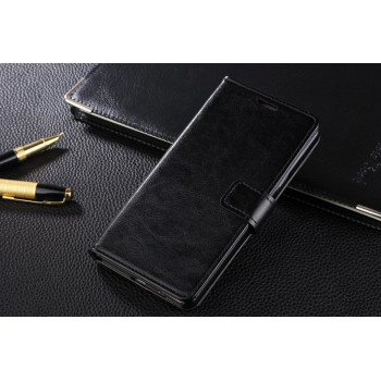 Чехол портмоне подставка на пластиковой основе с защелкой для Samsung Galaxy A8 Черный