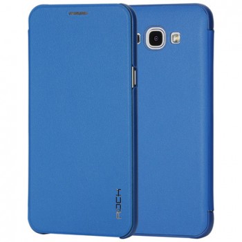 Ультратонкий чехол флип с магнитной крышкой для Samsung Galaxy A8 Синий