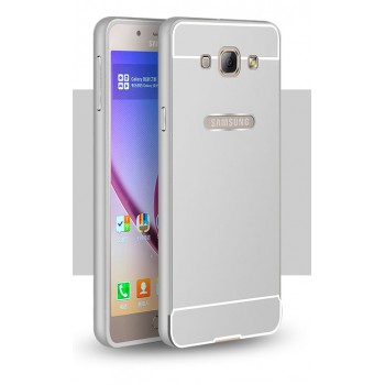 Двухкомпонентный чехол с металлическим бампером и поликарбонатной накладкой для Samsung Galaxy A8 Белый