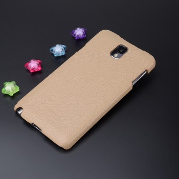 Кожаный чехол накладка Back Cover для Samsung Galaxy Note 3 Бежевый