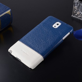 Кожаный чехол накладка двухцветная для Samsung Galaxy Note 3 Синий