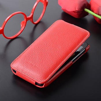 Кожаный чехол вертикальная книжка с защёлкой для HTC Desire 310 Красный