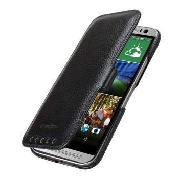 Кожаный чехол горизонтальная книжка с защёлкой для HTC One (M8)