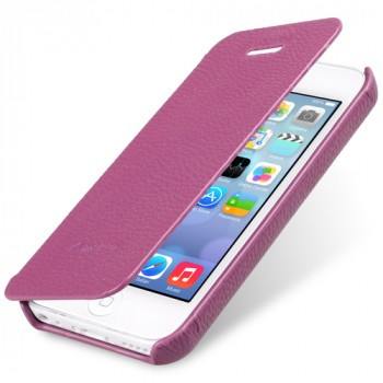 Кожаный чехол горизонтальная книжка для Iphone 5c Фиолетовый