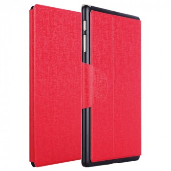 Чехол подставка на пластиковой основе со слотом для карт и застежкой текстурный Silk для Samsung Galaxy Tab S 10.5 Красный