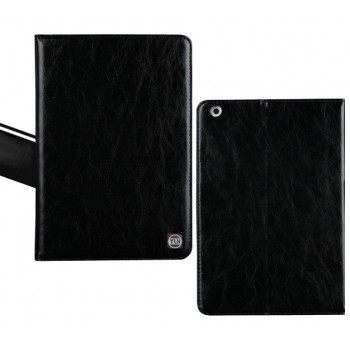 Кожаный чехол подставка с крепежом для кисти на поликарбонатной основе для Nokia N1 Черный