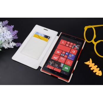 Кожаный чехол горизонтальная книжка с отделением для карт для Nokia Lumia 1520 Белый