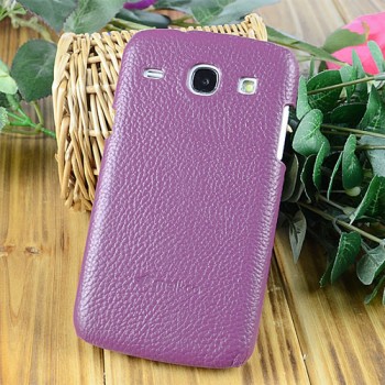 Кожаный чехол накладка Back Cover для Samsung Galaxy Core Фиолетовый