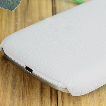 Кожаный чехол накладка Back Cover для Samsung Galaxy Core Белый
