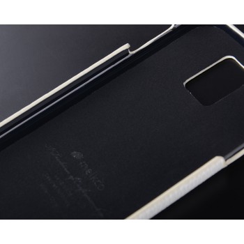 Кожаный чехол накладка для Samsung Galaxy S5 (Duos) Белый