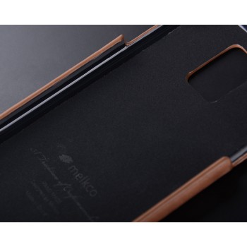 Кожаный чехол накладка для Samsung Galaxy S5 (Duos) Коричневый