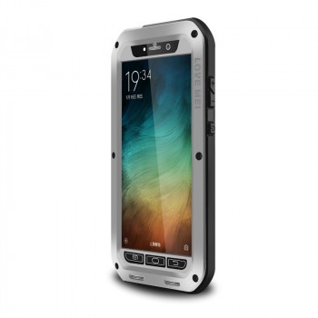 Антиударный пылевлагозащищенный гибридный премиум чехол силикон/металл/закаленное стекло для Xiaomi Mi Note Серый