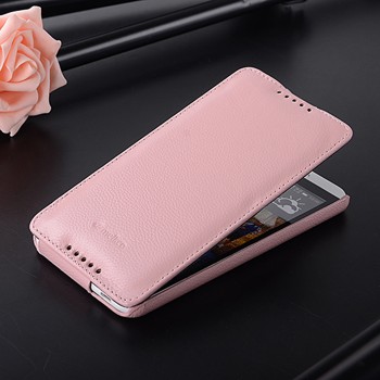 Кожаный чехол вертикальная книжка с защёлкой для HTC Desire 816 Розовый