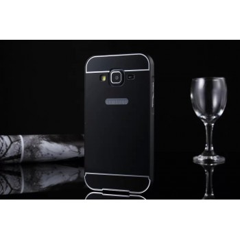 Двухкомпонентный чехол с металлическим бампером и поликарбонатной накладкой для Samsung Galaxy Core Prime Черный