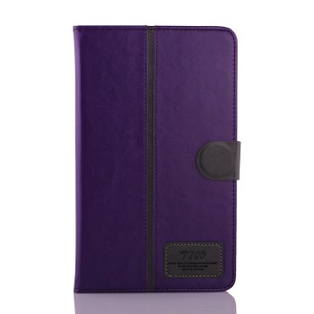 Чехол подставка с внутренними отсеками и магнитной защелкой для ASUS FonePad 7 Фиолетовый