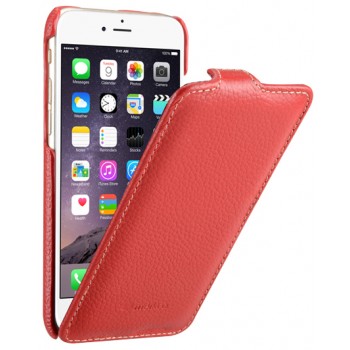 Кожаный чехол вертикальная книжка для Iphone 6 Красный