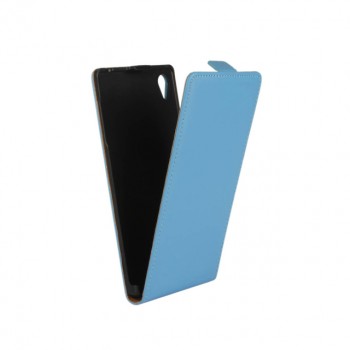 Чехол вертикальная книжка на пластиковой основе с магнитной застежкой для Sony Xperia Z5 Голубой
