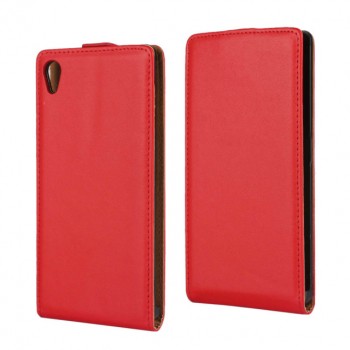 Чехол вертикальная книжка на пластиковой основе с магнитной застежкой для Sony Xperia Z5 Красный