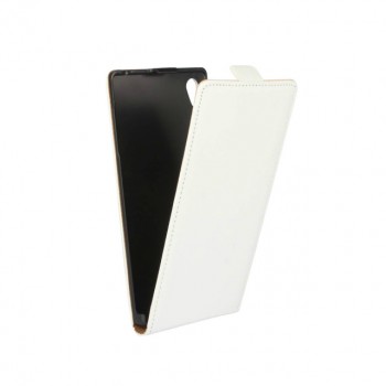 Чехол вертикальная книжка на пластиковой основе с магнитной застежкой для Sony Xperia Z5 Белый