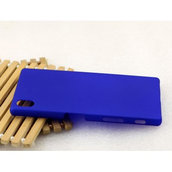 Пластиковый матовый металлик чехол для Sony Xperia Z5 Синий