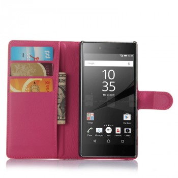 Чехол портмоне подставка с защелкой для Sony Xperia Z5 Пурпурный