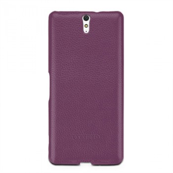 Кожаный чехол накладка (нат. кожа) серия Back Cover для Sony Xperia C5 Ultra Dual Фиолетовый