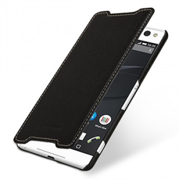 Кожаный чехол горизонтальная книжка (нат. кожа) для Sony Xperia C5 Ultra Dual Черный