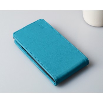 Чехол вертикальная книжка на пластиковой основе с магнитной застежкой для ASUS Zenfone 4 Голубой