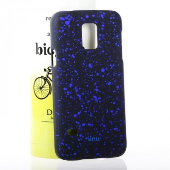 Пластиковый матовый непрозрачный чехол с голографическим принтом Звезды для Samsung Galaxy S5 Mini Синий