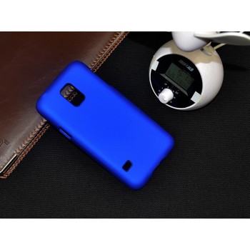 Пластиковый матовый непрозрачный чехол для Samsung Galaxy S5 Mini Синий