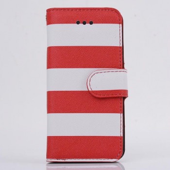 Дизайнерский чехол портмоне подставка на пластиковой основе для Samsung Galaxy S5 Mini Красный
