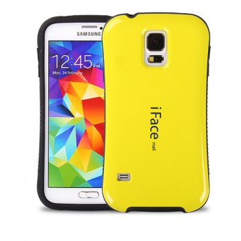 Силиконовый эргономичный чехол с нескользящими гранями для Samsung Galaxy S5 Mini Желтый