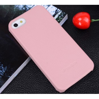 Кожаный чехол накладка Back Cover для Apple Iphone 5/5s/SE Розовый