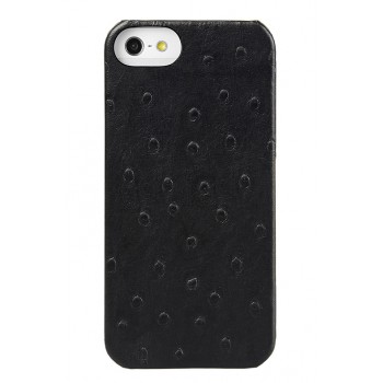 Кожаный чехол накладка (кожа страуса) для Apple Iphone 5/5s/SE