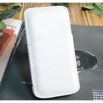 Кожаный глянцевый чехол горизонтальная книжка с крепежной застежкой для Samsung Galaxy S4 Белый