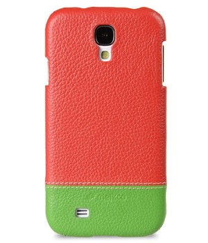 Кожаный чехол накладка двухцветная для Samsung Galaxy S4 Красный