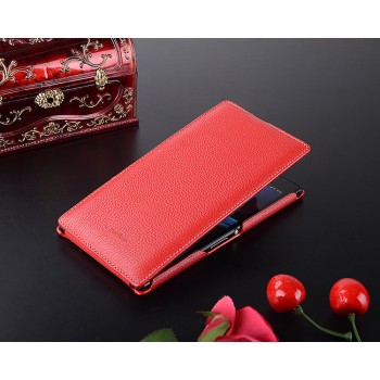 Кожаный чехол вертикальная книжка для Sony Xperia Z Ultra Красный