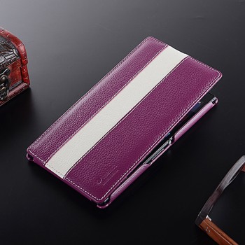 Кожаный дизайнерский чехол вертикальная книжка Sport Line для Sony Xperia Z Ultra Фиолетовый