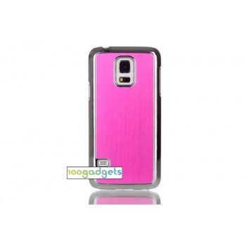Двухкомпонентный чехол с пластиковым бампером и накладкой текстура Металл для Samsung Galaxy S5 Mini Пурпурный