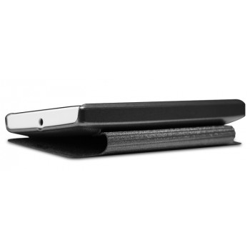 Чехол флип на пластиковой матовой нескользящей основе для Microsoft Lumia 435 Черный