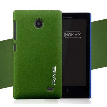 Пластиковый матовый чехол с повышенной шероховатостью для Nokia X Зеленый