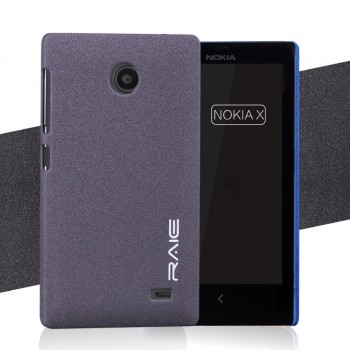 Пластиковый матовый чехол с повышенной шероховатостью для Nokia X Серый