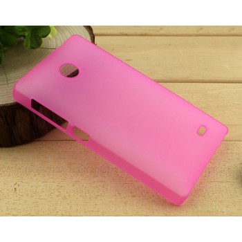 Пластиковый матовый полупрозрачный чехол для Nokia X Розовый