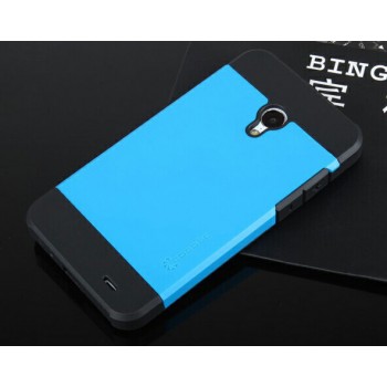 Двуцветный премиум силикон-пластик чехол для Meizu MX3 Синий