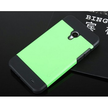Двуцветный премиум силикон-пластик чехол для Meizu MX3 Зеленый