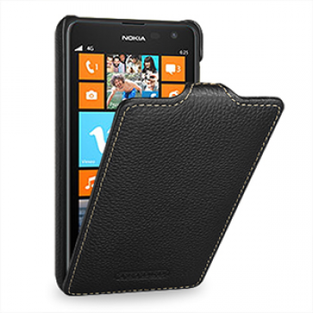 Кожаный чехол вертикальная книжка (нат. кожа) для Nokia Lumia 625