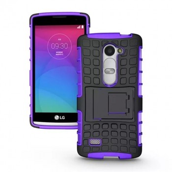 Антиударный силиконовый чехол экстрим защита с подставкой для LG Leon Фиолетовый